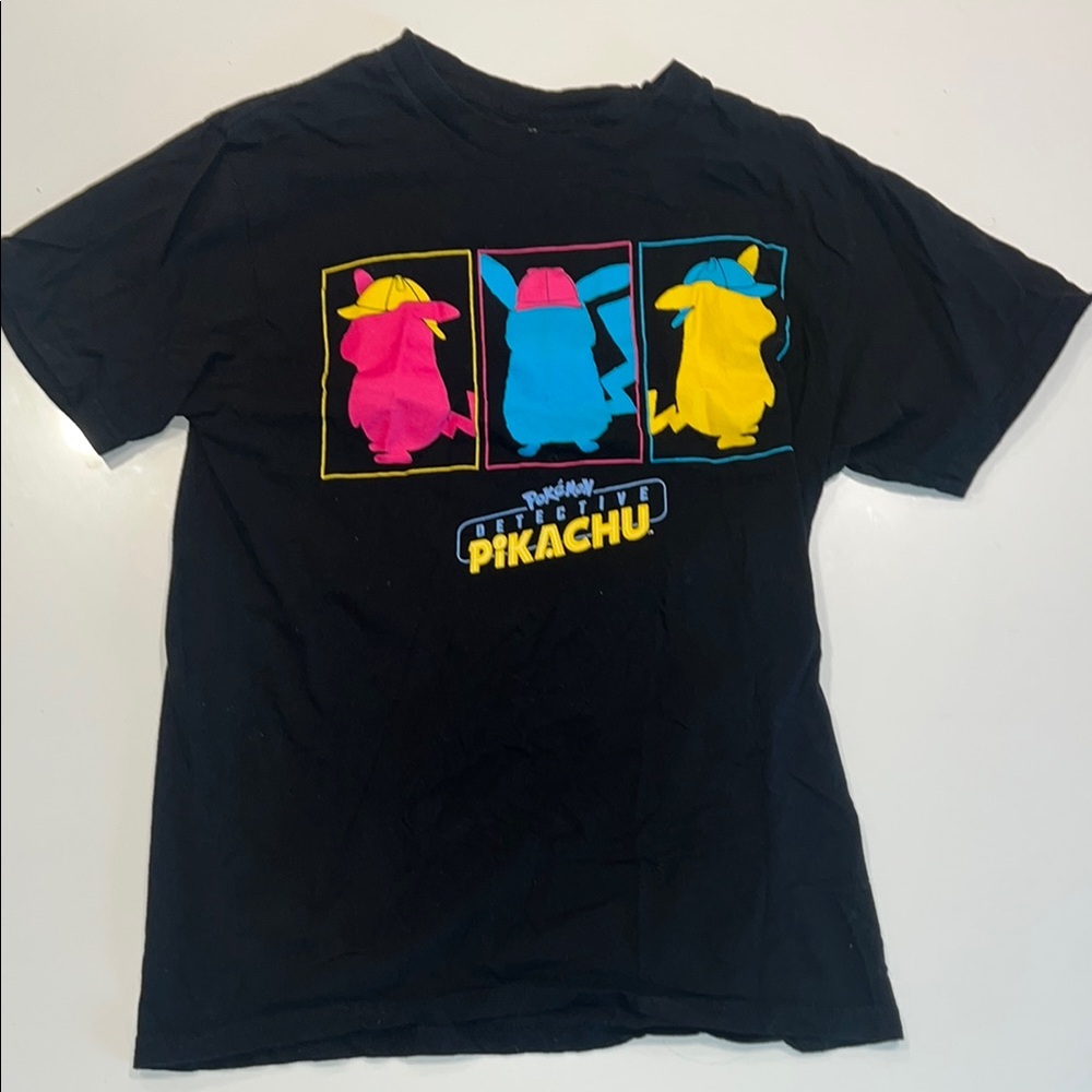 Detective Pikachu Black Short Sleeve Tee